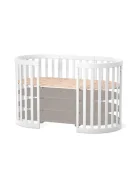 RKids Patut 3 in 1 din lemn de fag Roma pentru copii 140 x 70 cm Alb