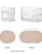 RKids Patut 3 in 1 din lemn de fag Roma pentru copii 140 x 70 cm Alb