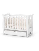 RKids Patut din lemn de fag pentru copii Cannes 120 x 60 cm cu laterala detasabila si inaltime reglabila Alb