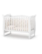 RKids Patut din lemn de fag pentru copii Cannes 120 x 60 cm cu laterala detasabila si inaltime reglabila Alb