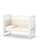 RKids Patut din lemn de fag pentru copii Cannes 120 x 60 cm cu laterala detasabila si inaltime reglabila Alb