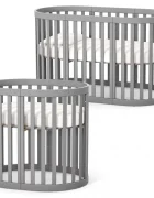 RKids Patut din lemn de fag pentru copii Roma 3 in 1 Graphite 140 x 70 cm