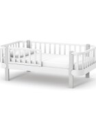 RKids Patut pentru adolescenti din fag si pal 160 x 80 cm de la 3 ani Monaco alb-gri