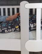 RKids Patut pentru adolescenti din fag si pal 160 x 80 cm de la 3 ani Monaco alb-gri