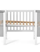 RKids Patut pentru copii 120 x 60 cm din lemn de fag 0-4 ani Monaco Velour Gri cu inaltimea saltelei reglabila si laterala detasabila