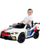 ROLLPLAY Masina electrica pentru copii BMW M8 GTE Racing 12V cu telecomanda si lumini Led radio si Mp3 schimbator de viteze