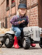 ROLLY TOYS Tractor cu pedale Rolly Kid Little Grey Fergie cu remorca