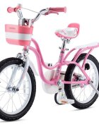 Royal Baby Bicicleta pentru copii Little Swan Roz 12 inch roti ajutatoare cosulet sonerie varsta 2-4 ani