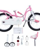 Royal Baby Bicicleta pentru copii Little Swan Roz 12 inch roti ajutatoare cosulet sonerie varsta 2-4 ani