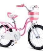 Royal Baby Bicicleta pentru copii Little Swan Roz 14 inch Frana fataspate V-Brake Roti Ajutatoare 3-5 ani
