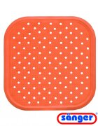 SANGER Covoras de dus antiderapant cu ventuze pentru fixare 56x56 cm portocaliu