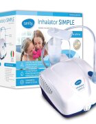 Sanity Aparat aerosoli cu compresor Inhaler Simple compact cu dimensiuni reduse geanta de transport alb