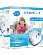 Sanity Aparat aerosoli cu compresor Inhaler Simple compact cu dimensiuni reduse geanta de transport alb