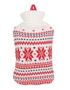Sanity Perna cu apa calda Termofor recipient din cauciuc husa cu imprimeu traditional 2l efect linistitor multicolor