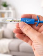 Sanity Termometru clasic Silver din sticla hipoalergenic fara mercur nichel sau PVC usor de utilizat igienic si sigur
