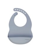 Saro Baby Baveta ajustabila din silicon cu buzunar Nordic blue mist