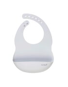 Saro Baby Baveta ajustabila din silicon cu buzunar Nordic grey