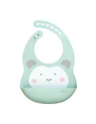 Saro Baby Baveta ajustabila din silicon cu buzunar Sweet Fun mint