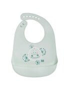 Saro Baby Baveta ajustabila din silicon cu buzunar Yum Bib green crocodile