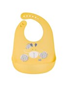 Saro Baby Baveta ajustabila din silicon cu buzunar Yum Bib yellow jiraffe
