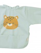 Saro Baby Baveta impermeabila cu maneci si buzunar Cheethas mint