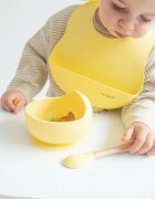 Saro Baby Bol anti-alunecare din silicon alimentar si lingurita Copper