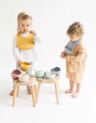 Saro Baby Bol anti-alunecare din silicon alimentar si lingurita Copper