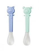 Saro Baby Set 2 lingurite cu varf moale verdealbastru