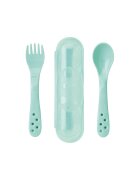 Saro Baby Set 2 lingurite ergonomice in carcasa mint