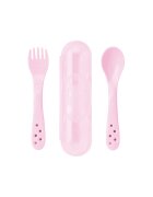 Saro Baby Set 2 lingurite ergonomice in carcasa rose