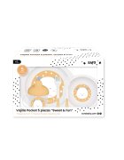 Saro Baby Set complet de masa cu 5 piese Giraffe Party mustard