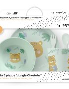 Saro Baby Set complet de masa cu 5 piese Jungle Cheetahs mint