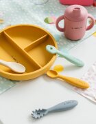 Saro Baby Set diversificare cu 4 piese din silicon Food Fun mint