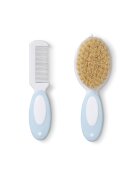 Saro Baby Set pieptene si perie cu peri naturali pentru bebelusi blue