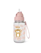 Saro Baby Sticla de apa pentru copii Saro Born to be wild 400 ml cu pai din silicon retractabil anti-picurare din tritan fara BPA