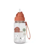 Saro Baby Sticla de apa pentru copii Saro Funny Farm 400 ml cu pai din silicon retractabil anti-picurare din tritan fara BPA