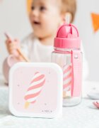 Saro Baby Sticla de apa pentru copii Saro Ice Cream 400 ml cu pai din silicon retractabil anti-picurare din tritan fara BPA