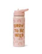 Saro Baby Sticla termica Premium pentru copii Saro Born to be wild 500 ml otel inoxidabil 304 fara BPA anti-condens 12h cu pai retractabil si capac etans