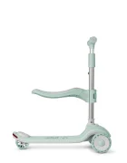 Saro Baby Trotineta evolutiva 2 in 1 Saro Cool Rider mint pliabila cu scaunel bluetooth difuzor roti LED si frana spate pentru copii 12 luni+ greutatea admisa 50 kg