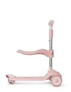 Saro Baby Trotineta evolutiva 2 in 1 Saro Cool Rider pink pliabila cu scaunel bluetooth difuzor roti LED si frana spate pentru copii 12 luni+ greutatea admisa 50 kg