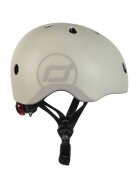 SCOOT AND RIDE Casca de protectie pentru copii cu sistem de reglare magnetic cu led Scoot Ride Ash S-M 3 ani+