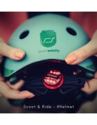 SCOOT AND RIDE Casca de protectie pentru copii cu sistem de reglare magnetic cu led Scoot Ride Peach S-M 3 ani+