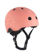 SCOOT AND RIDE Casca de protectie pentru copii cu sistem de reglare magnetic cu led Scoot Ride Peach S-M 3 ani+