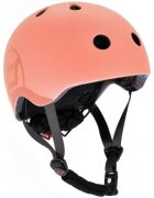 SCOOT AND RIDE Casca de protectie pentru copii cu sistem de reglare magnetic cu led Scoot Ride Peach S-M 3 ani+