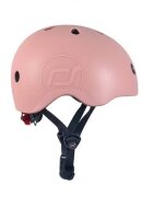 SCOOT AND RIDE Casca de protectie pentru copii cu sistem de reglare magnetic cu led Scoot Ride Rose S-M 3 ani+