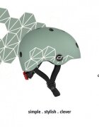 SCOOT AND RIDE Casca de protectie pentru copii sistem de reglare magnetic cu led XXS-S 45-51 cm 1 an+ Green Lines Scoot Ride