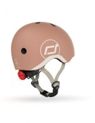 SCOOT AND RIDE Casca de protectie pentru copii sistem de reglare magnetic cu led XXS-S 45-51 cm 1 an+ Mocha Scoot Ride