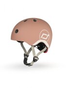 SCOOT AND RIDE Casca de protectie pentru copii sistem de reglare magnetic cu led XXS-S 45-51 cm 1 an+ Mocha Scoot Ride