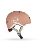 SCOOT AND RIDE Casca de protectie pentru copii sistem de reglare magnetic cu led XXS-S 45-51 cm 1 an+ Mocha Scoot Ride