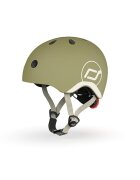 SCOOT AND RIDE Casca de protectie pentru copii sistem de reglare magnetic cu led XXS-S 45-51 cm 1 an+ Olive Scoot Ride